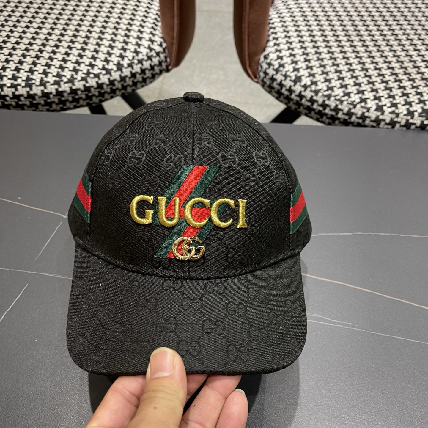 Gucci(古奇)经典原单棒球帽专柜1:1开模订制轻盈透气！实物拍摄，四季百搭男女适用，基础头围56，贴