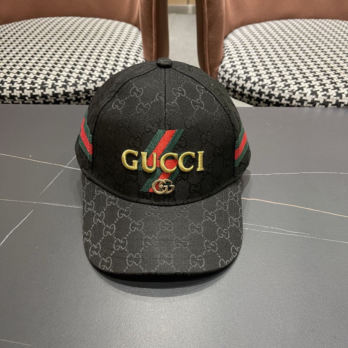 Gucci(古奇)经典原单棒球帽专柜1:1开模订制轻盈透气！实物拍摄，四季百搭男女适用，基础头围56，贴