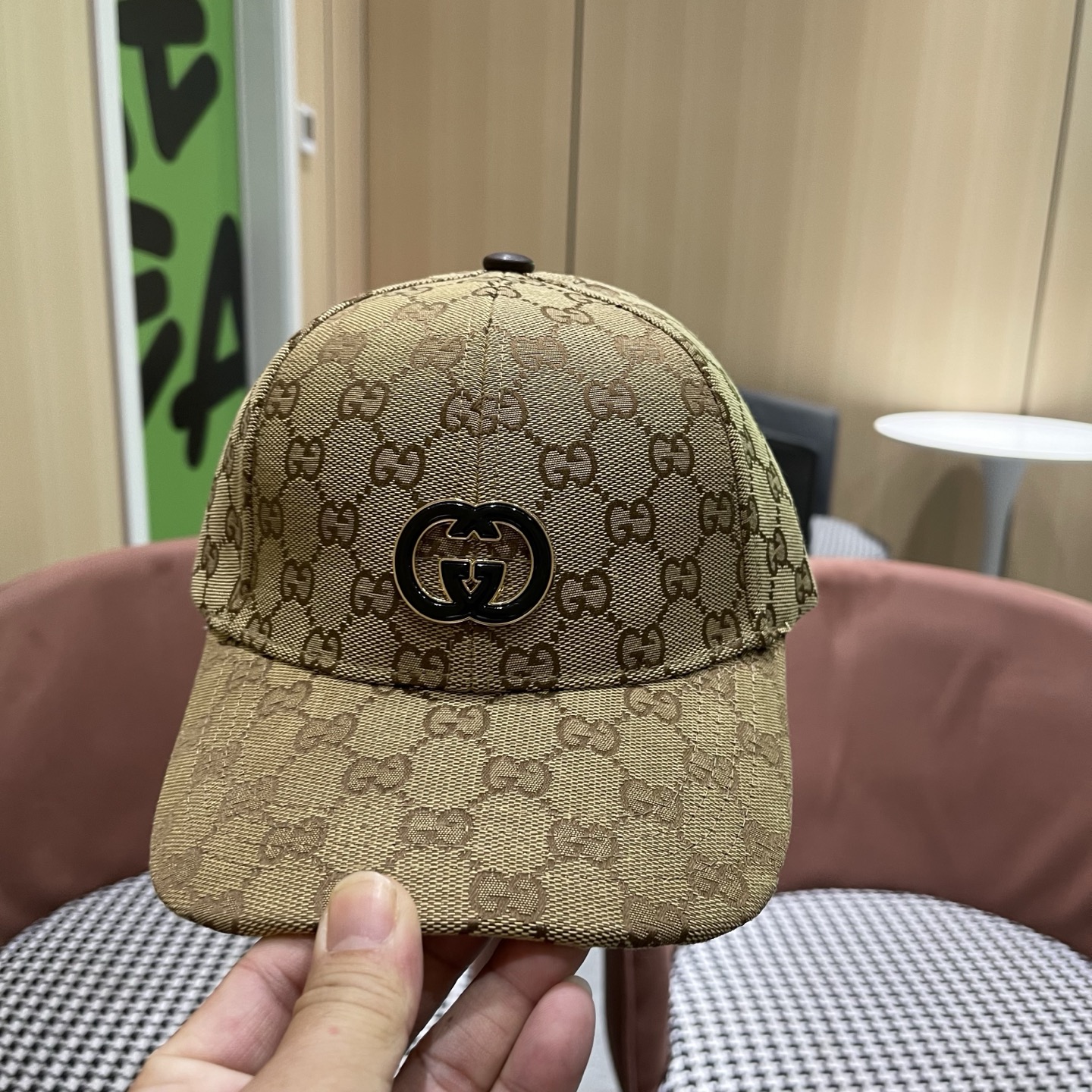 Gucci(古奇)新款原单棒球帽，1细节可媲美专柜，原版帆布料质量超赞！帅男靓女首选，时尚百搭。基础头围