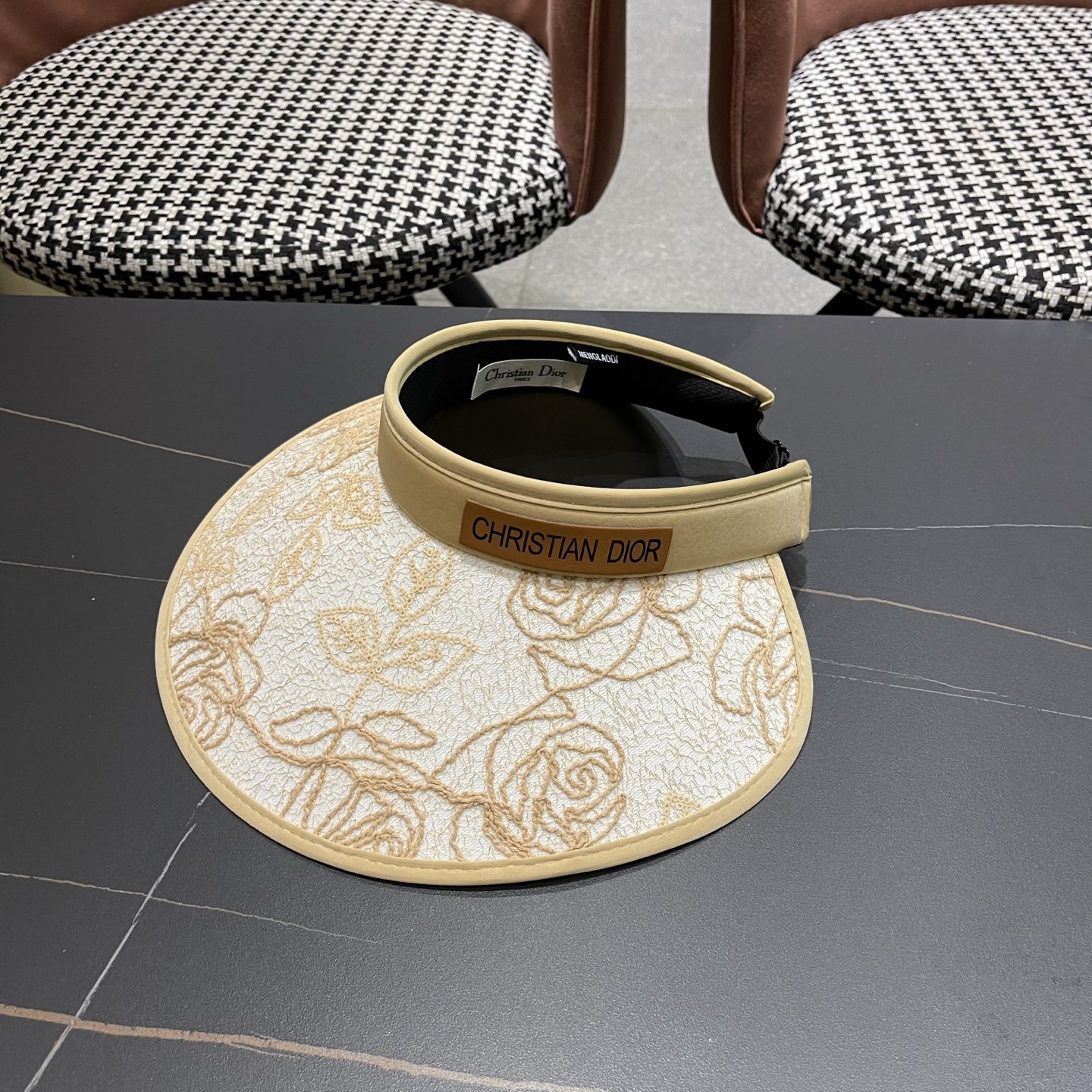 Dior迪奥 时尚蕾丝空顶帽女夏季海边度假大帽檐防晒遮阳帽加宽发箍帽骑车帽