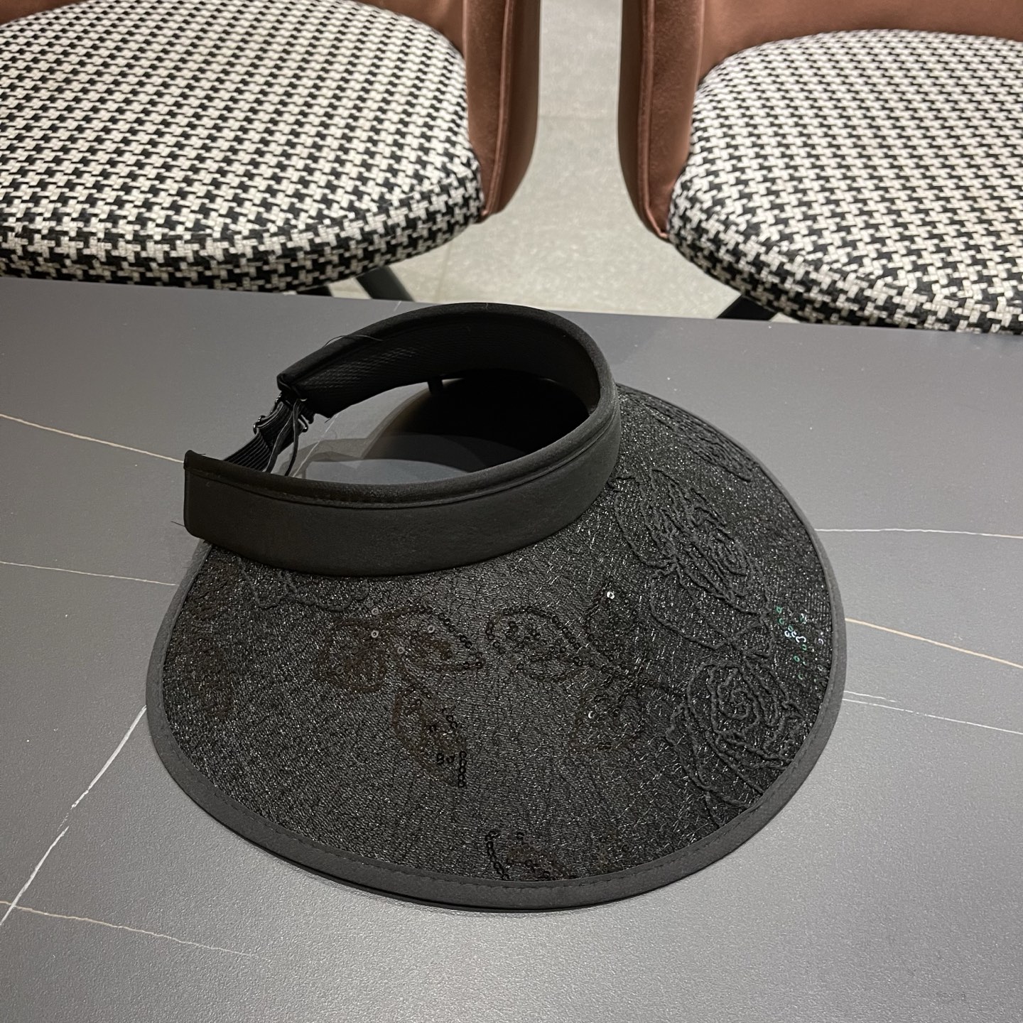 Dior迪奥 时尚蕾丝空顶帽女夏季海边度假大帽檐防晒遮阳帽加宽发箍帽骑车帽