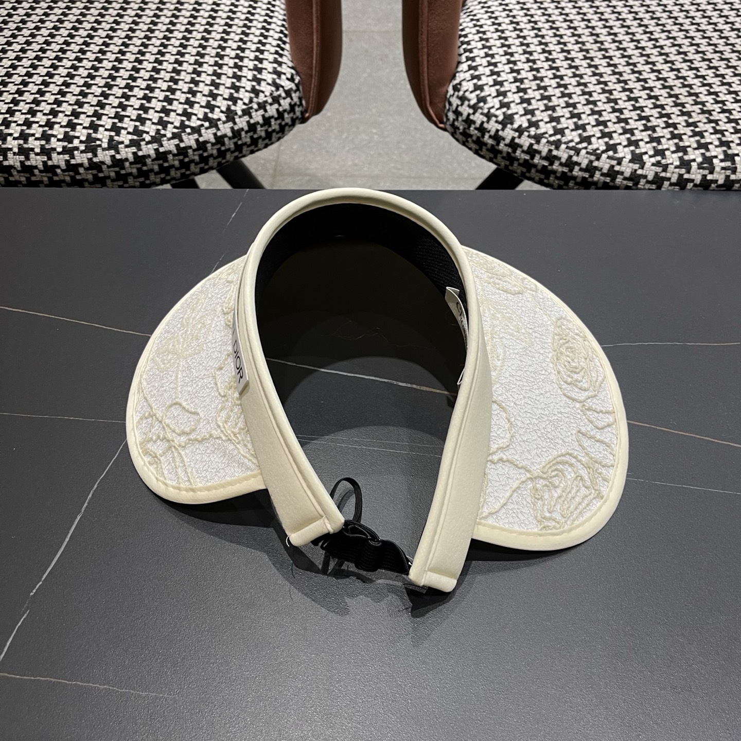 Dior迪奥 时尚蕾丝空顶帽女夏季海边度假大帽檐防晒遮阳帽加宽发箍帽骑车帽