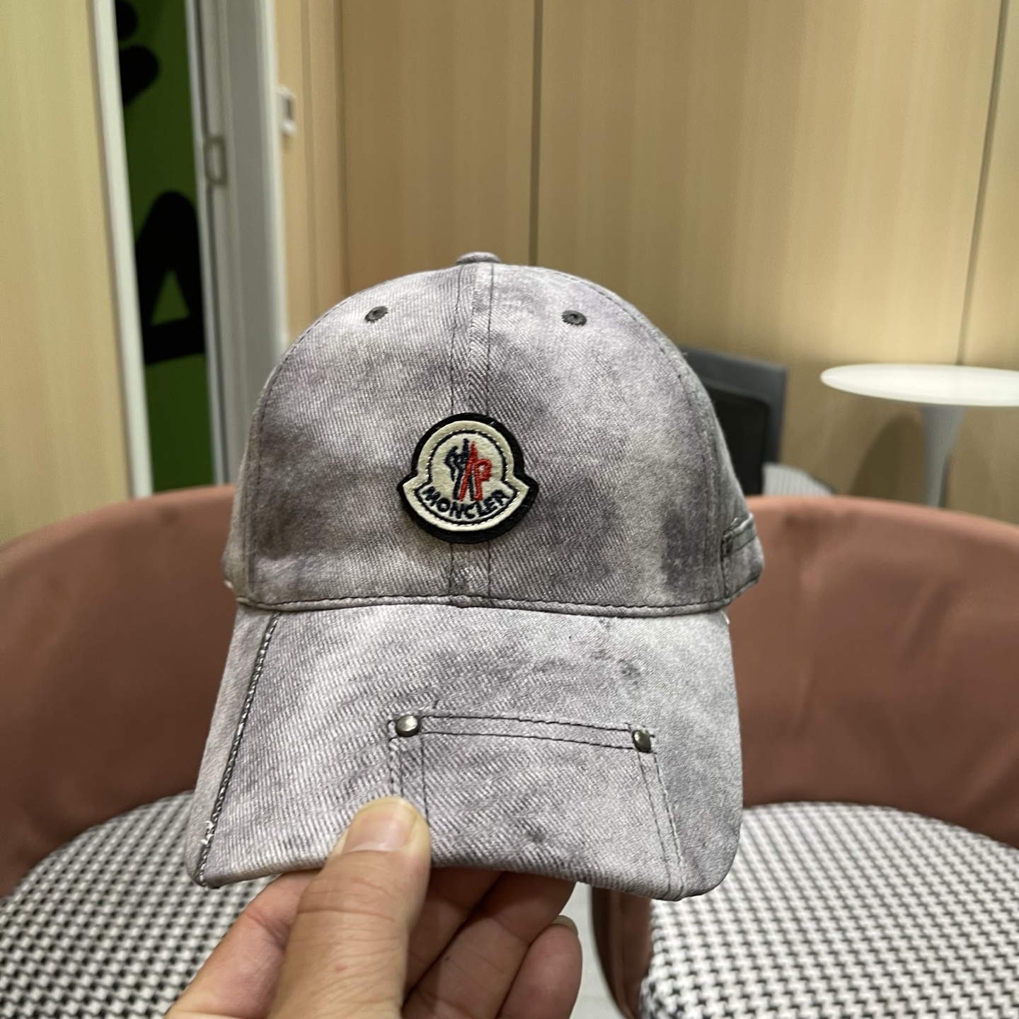 MONCLER（蒙口）日系做旧棒球帽女春夏季休闲扎染复古个性帽子百搭潮流鸭舌帽情侣