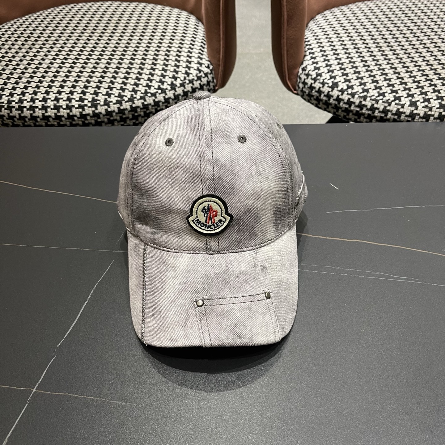 MONCLER（蒙口）日系做旧棒球帽女春夏季休闲扎染复古个性帽子百搭潮流鸭舌帽情侣