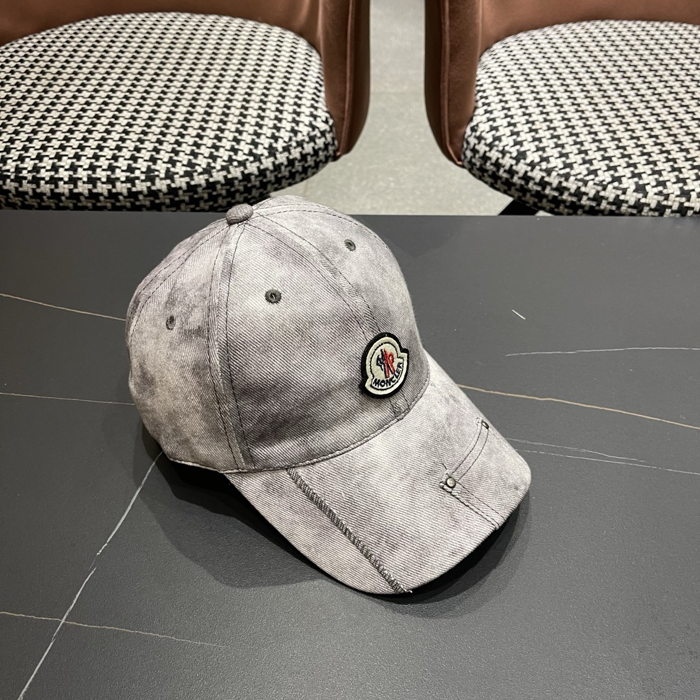 MONCLER（蒙口）日系做旧棒球帽女春夏季休闲扎染复古个性帽子百搭潮流鸭舌帽情侣