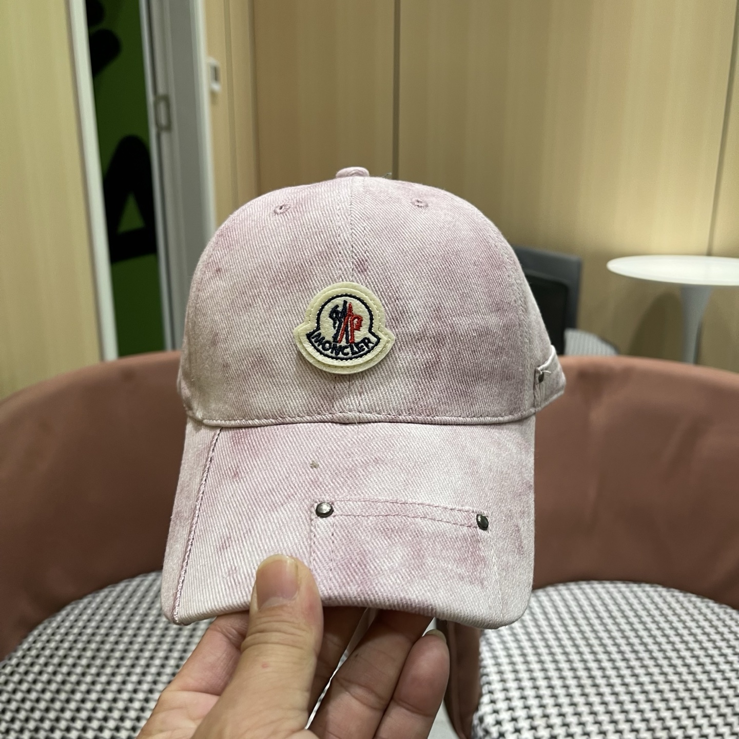 MONCLER（蒙口）日系做旧棒球帽女春夏季休闲扎染复古个性帽子百搭潮流鸭舌帽情侣