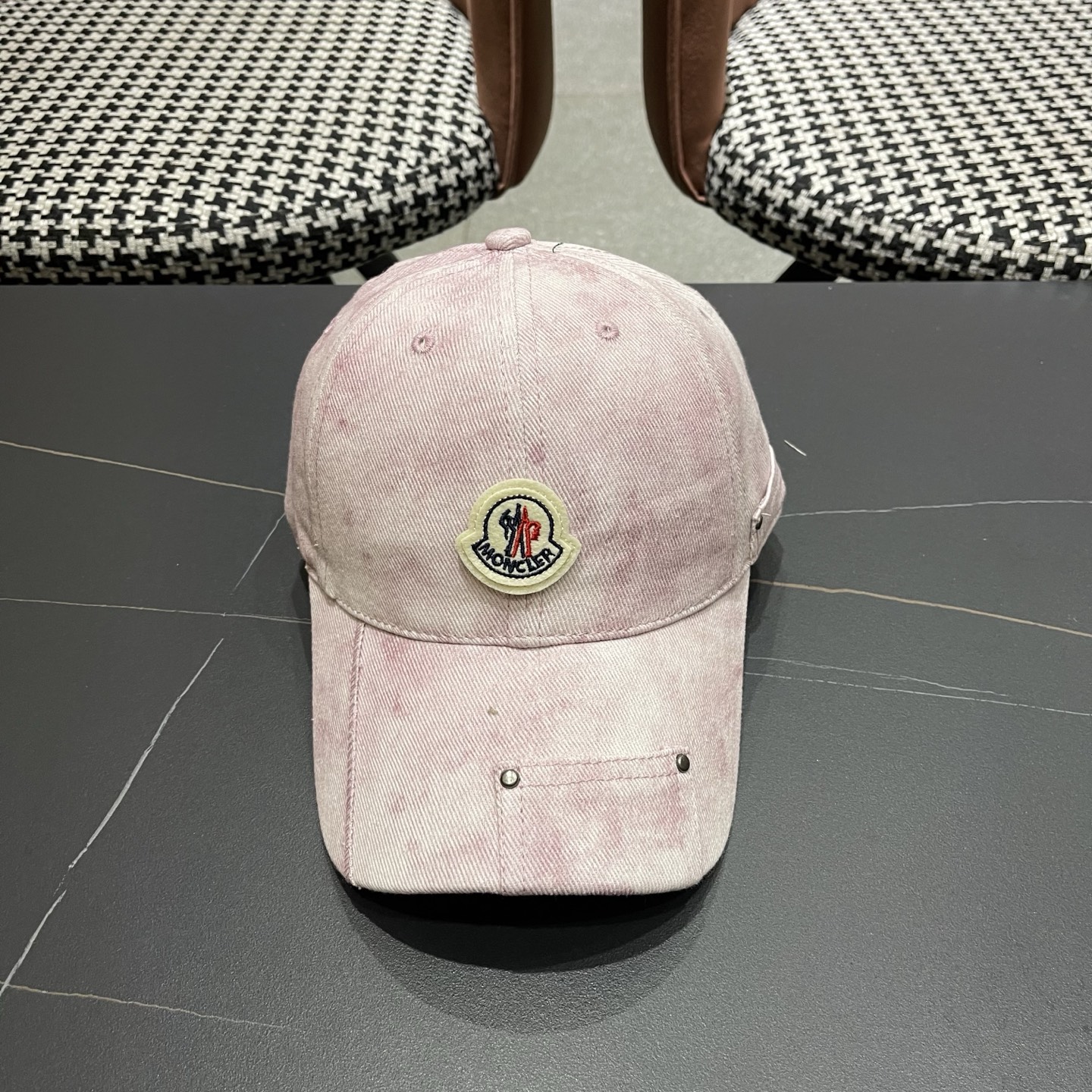 MONCLER（蒙口）日系做旧棒球帽女春夏季休闲扎染复古个性帽子百搭潮流鸭舌帽情侣
