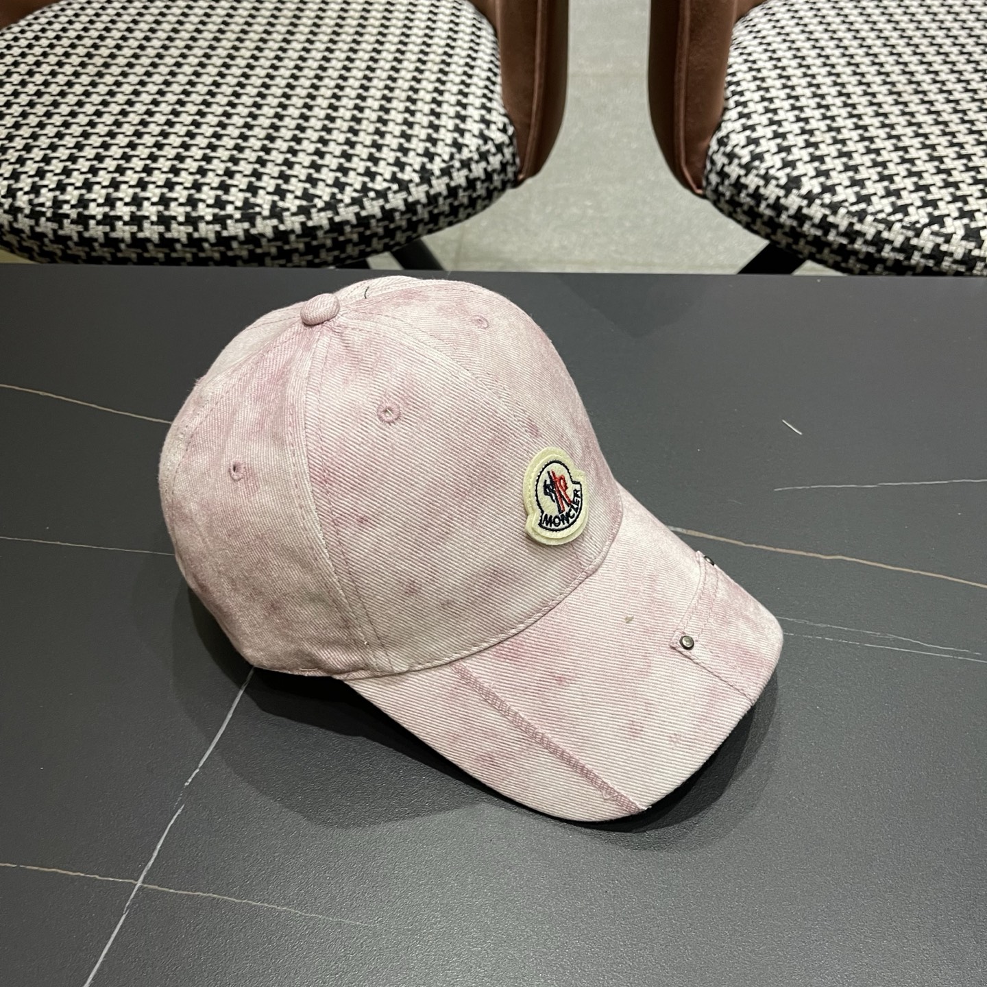 MONCLER（蒙口）日系做旧棒球帽女春夏季休闲扎染复古个性帽子百搭潮流鸭舌帽情侣