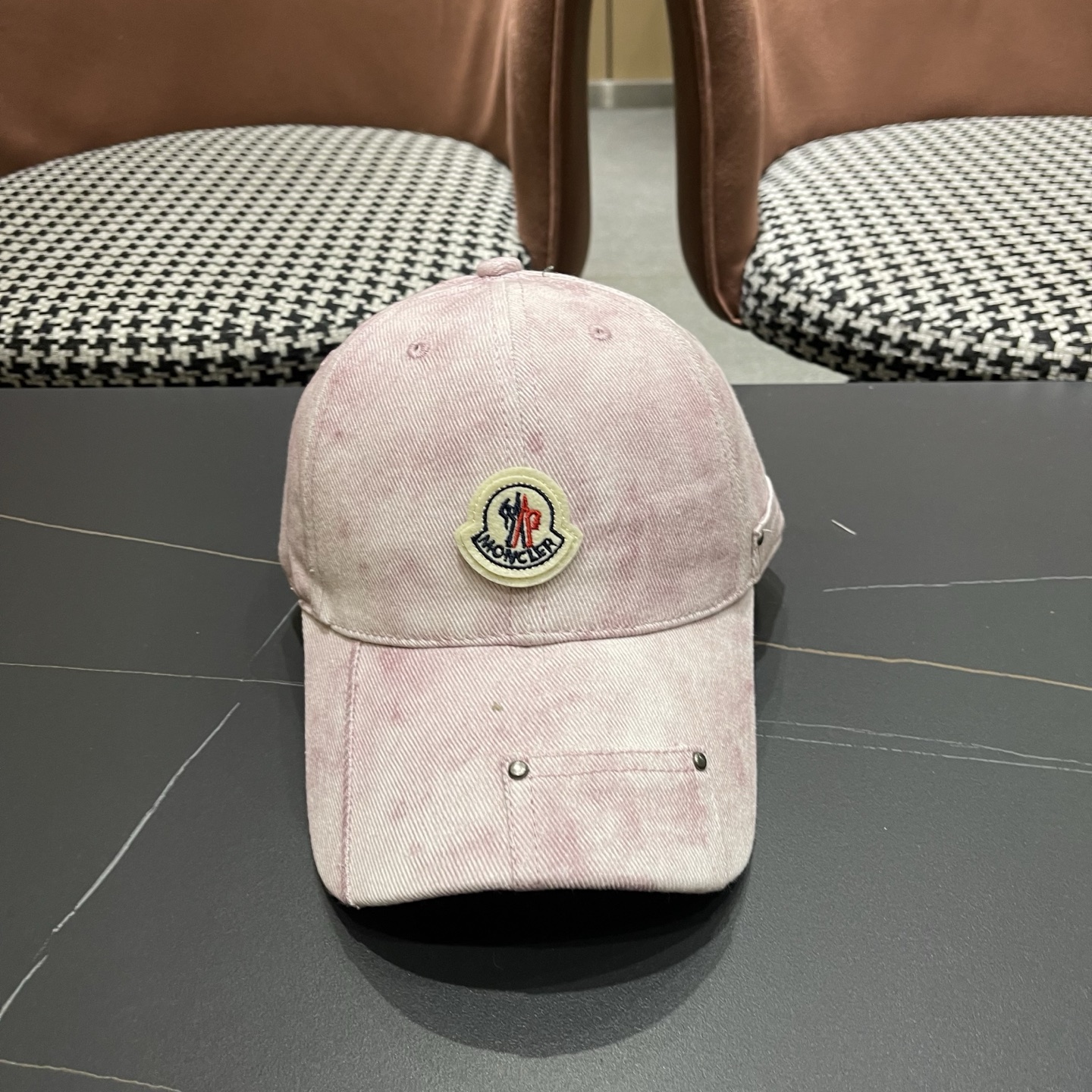 MONCLER（蒙口）日系做旧棒球帽女春夏季休闲扎染复古个性帽子百搭潮流鸭舌帽情侣