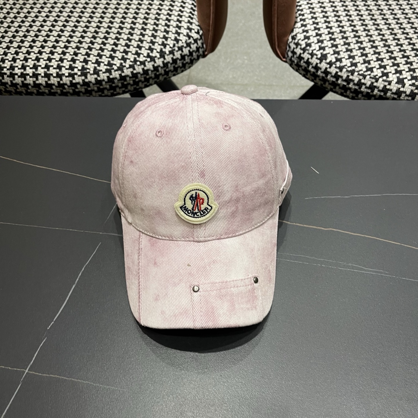 MONCLER（蒙口）日系做旧棒球帽女春夏季休闲扎染复古个性帽子百搭潮流鸭舌帽情侣