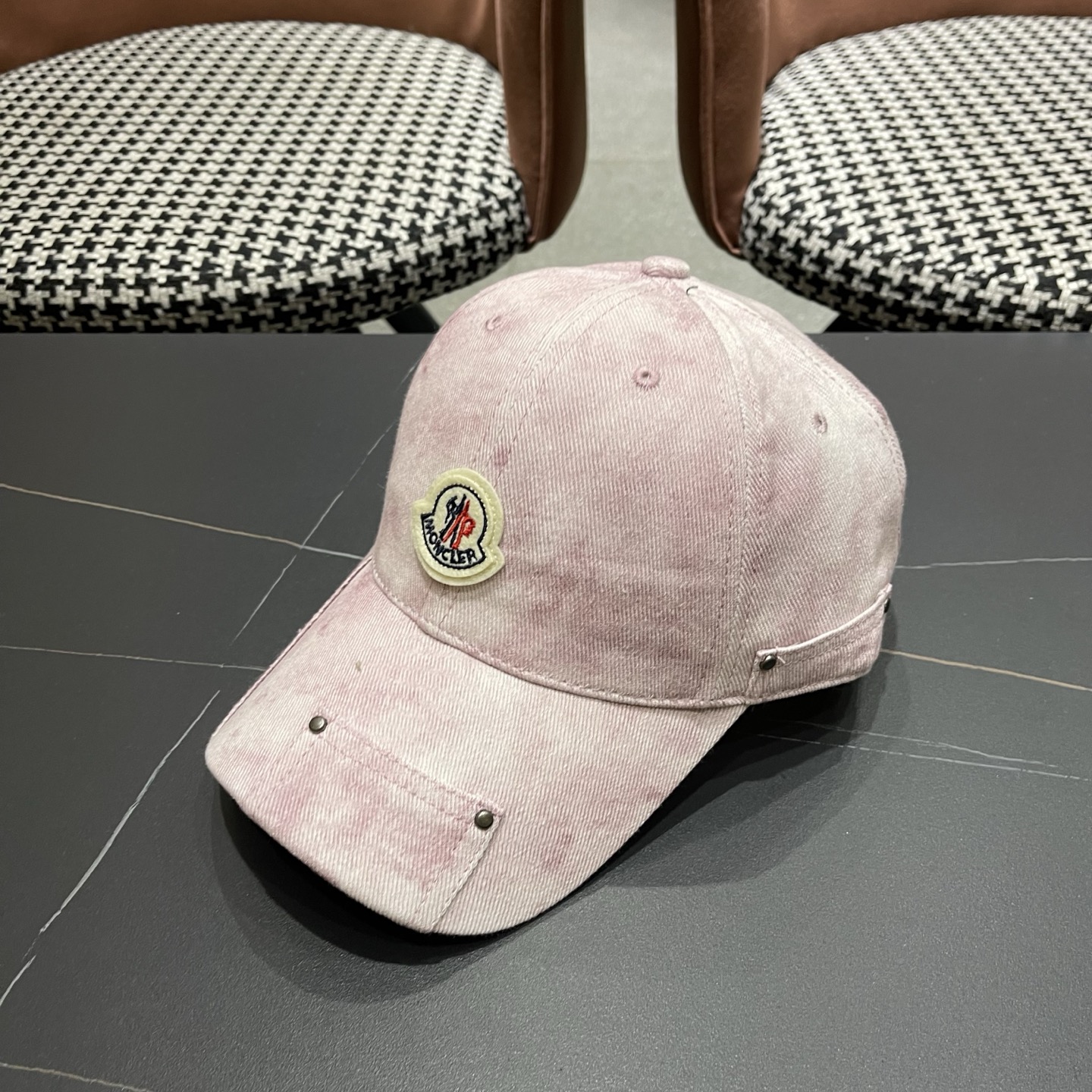 MONCLER（蒙口）日系做旧棒球帽女春夏季休闲扎染复古个性帽子百搭潮流鸭舌帽情侣