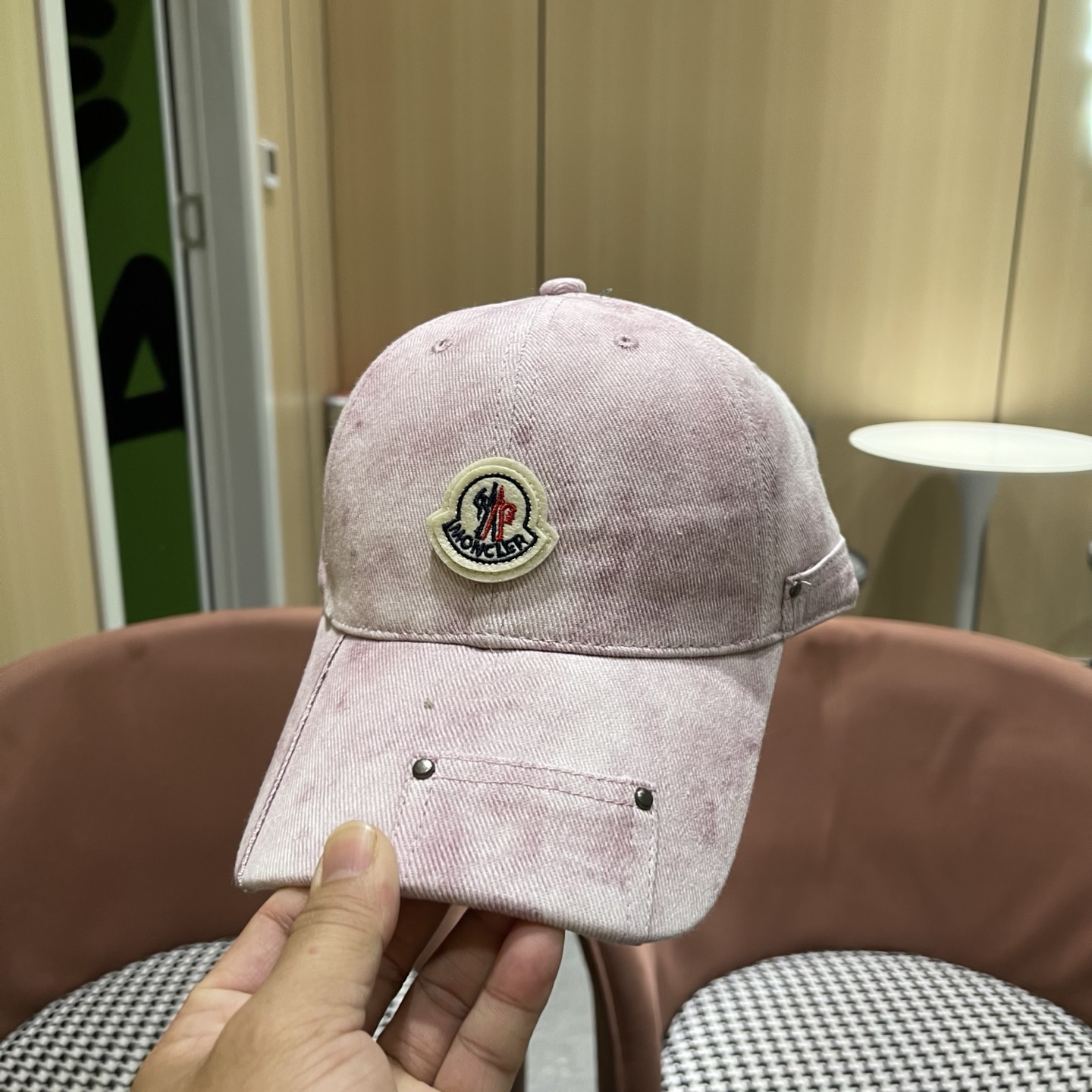 MONCLER（蒙口）日系做旧棒球帽女春夏季休闲扎染复古个性帽子百搭潮流鸭舌帽情侣