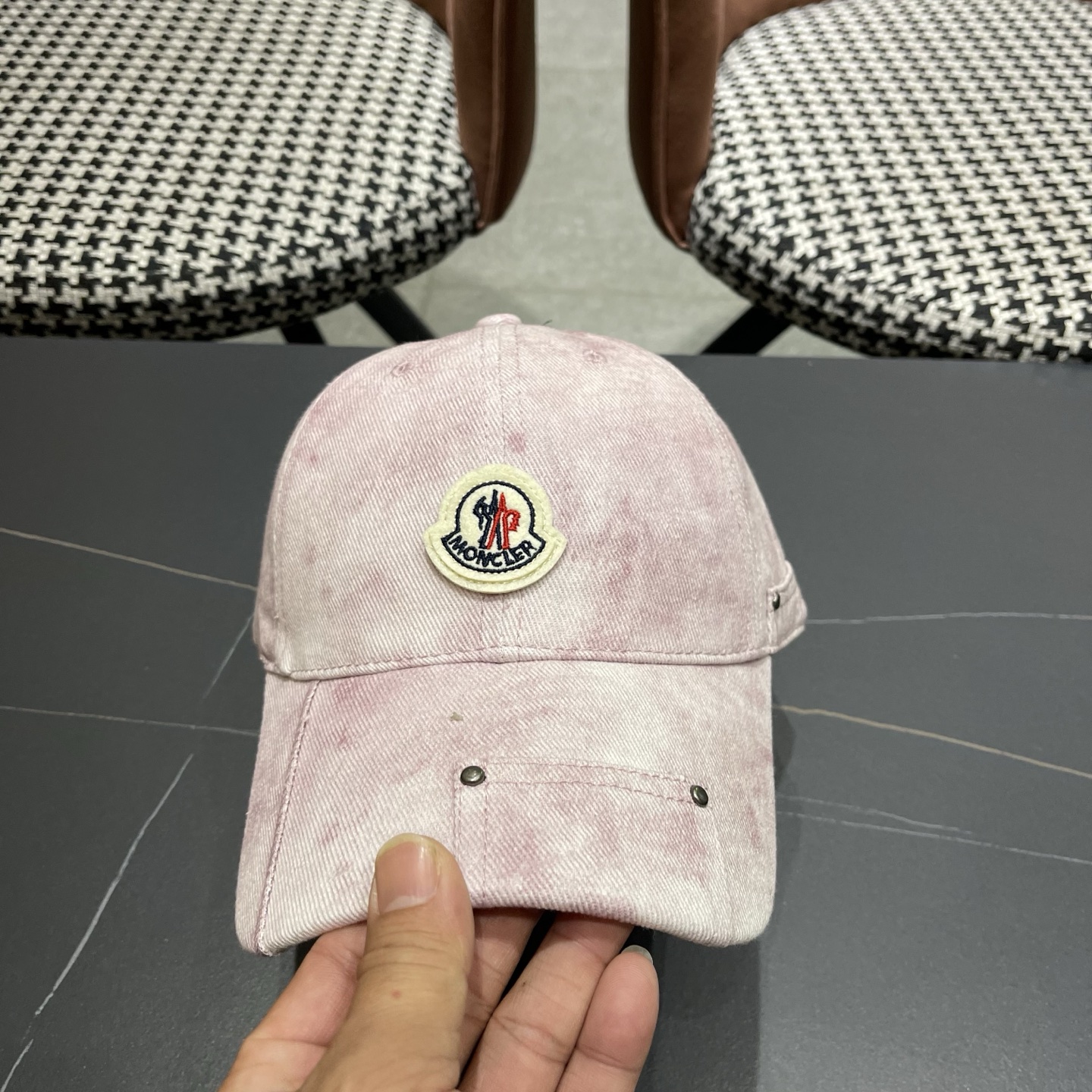 MONCLER（蒙口）日系做旧棒球帽女春夏季休闲扎染复古个性帽子百搭潮流鸭舌帽情侣
