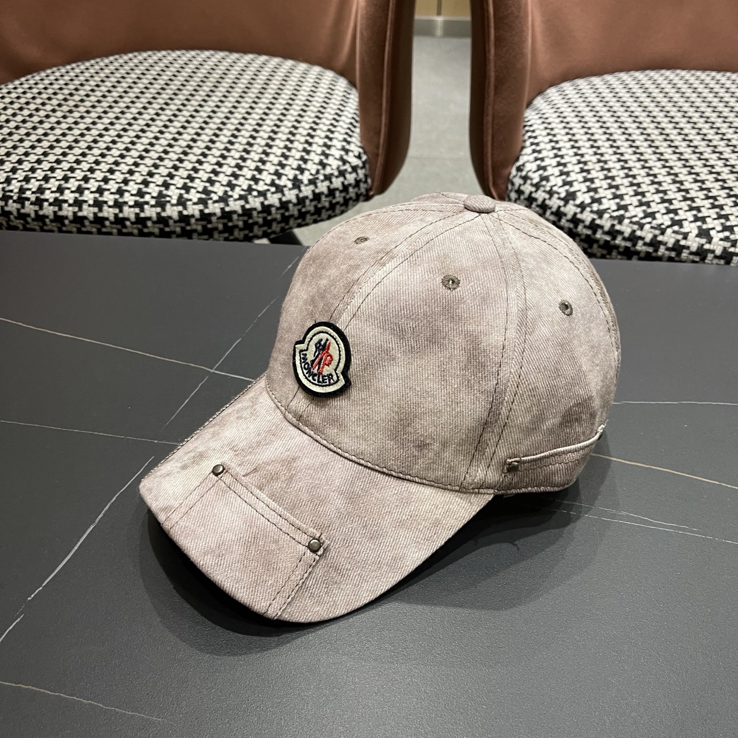 MONCLER（蒙口）日系做旧棒球帽女春夏季休闲扎染复古个性帽子百搭潮流鸭舌帽情侣