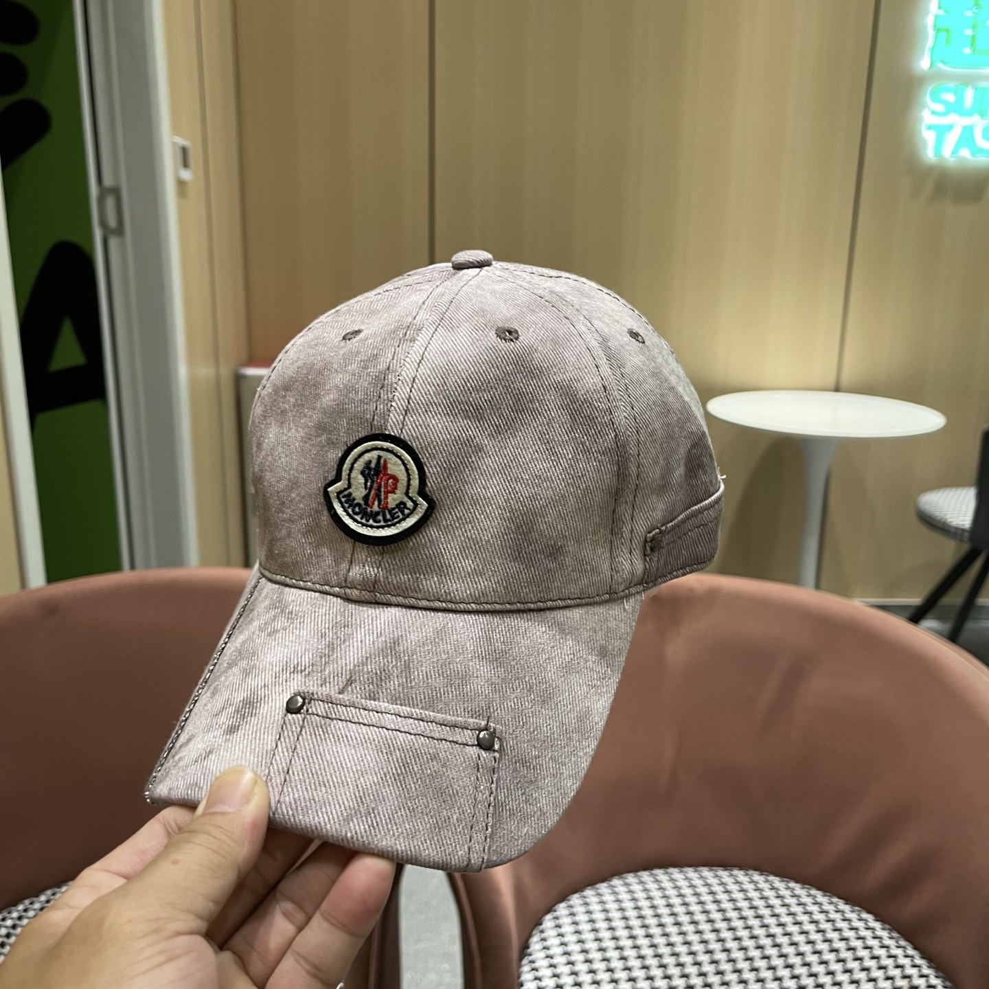 MONCLER（蒙口）日系做旧棒球帽女春夏季休闲扎染复古个性帽子百搭潮流鸭舌帽情侣