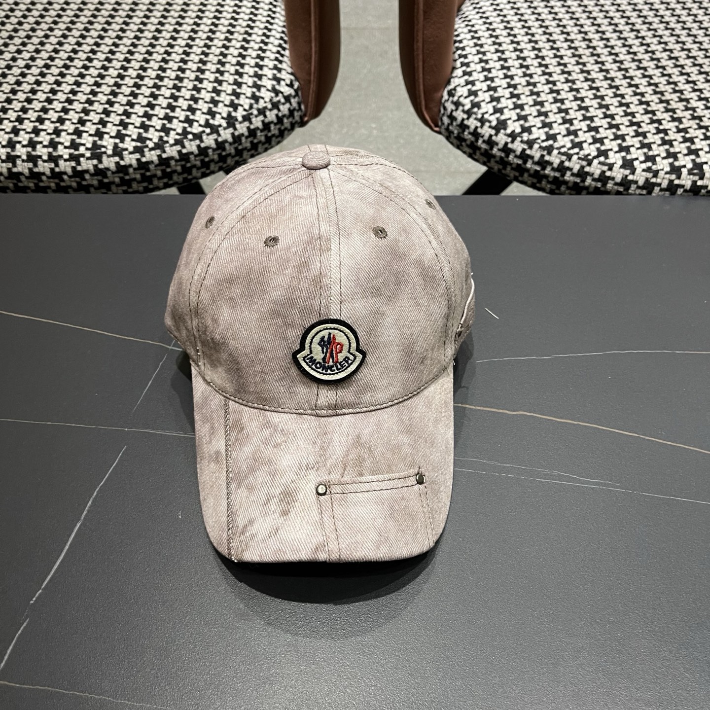 MONCLER（蒙口）日系做旧棒球帽女春夏季休闲扎染复古个性帽子百搭潮流鸭舌帽情侣