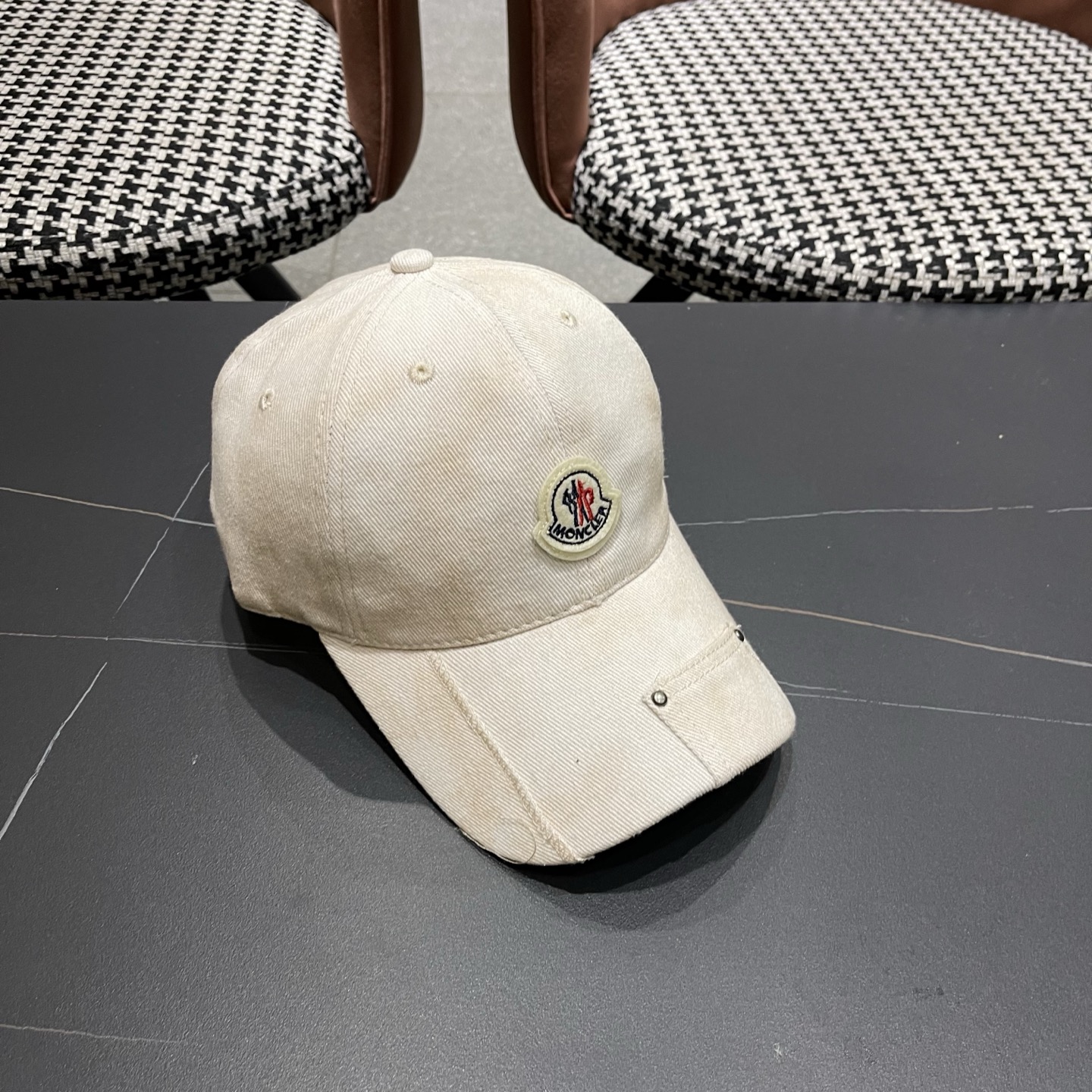 MONCLER（蒙口）日系做旧棒球帽女春夏季休闲扎染复古个性帽子百搭潮流鸭舌帽情侣