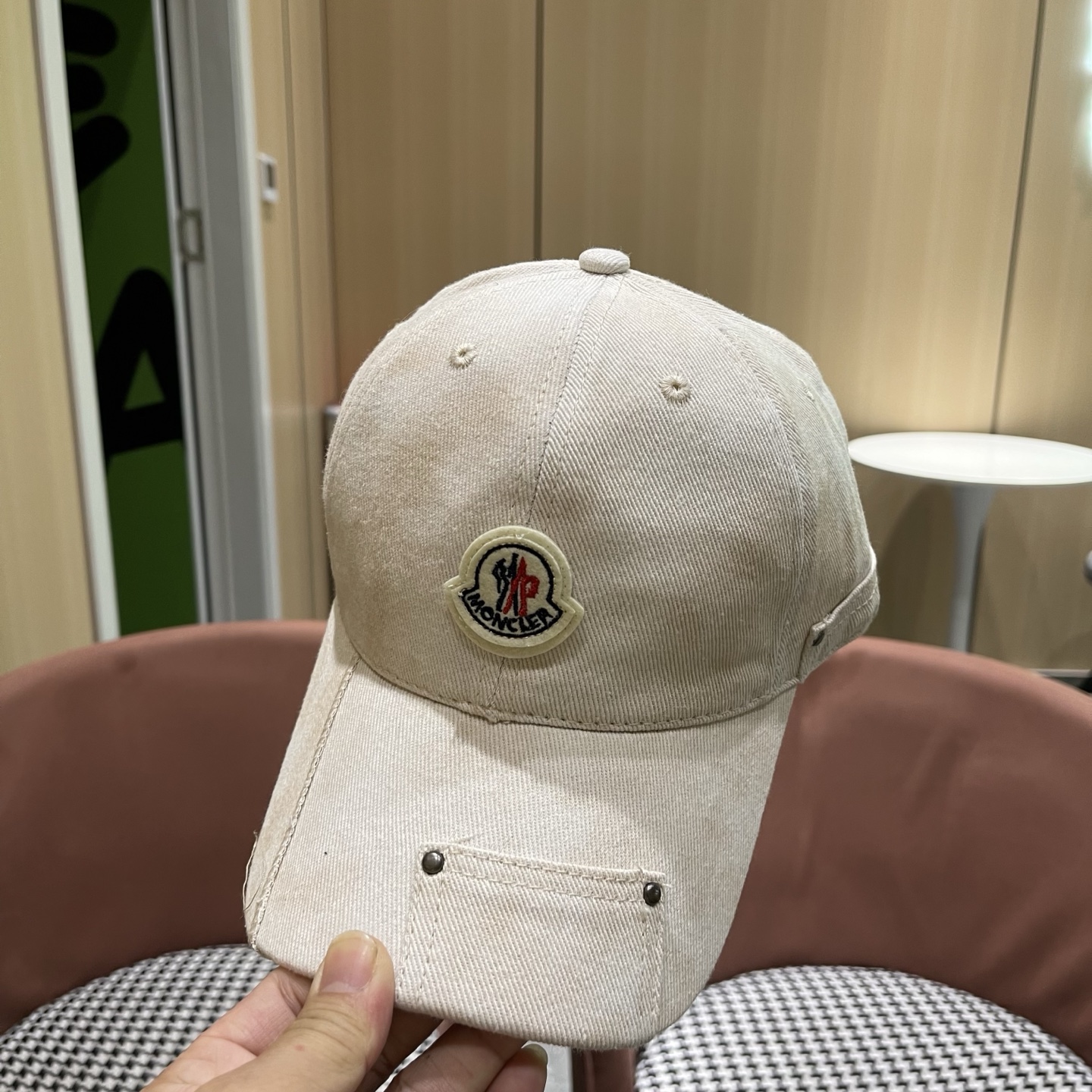 MONCLER（蒙口）日系做旧棒球帽女春夏季休闲扎染复古个性帽子百搭潮流鸭舌帽情侣