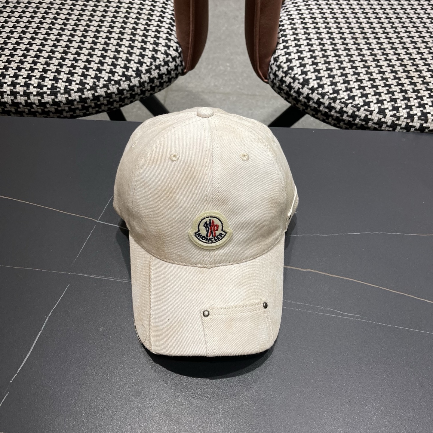 MONCLER（蒙口）日系做旧棒球帽女春夏季休闲扎染复古个性帽子百搭潮流鸭舌帽情侣