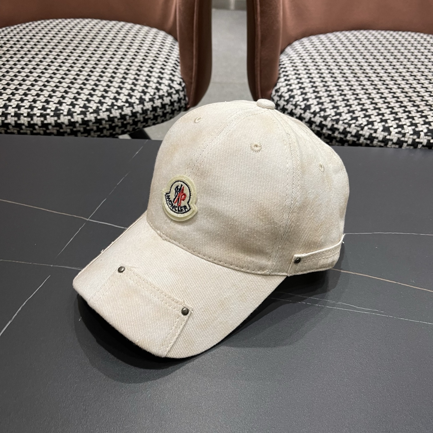 MONCLER（蒙口）日系做旧棒球帽女春夏季休闲扎染复古个性帽子百搭潮流鸭舌帽情侣