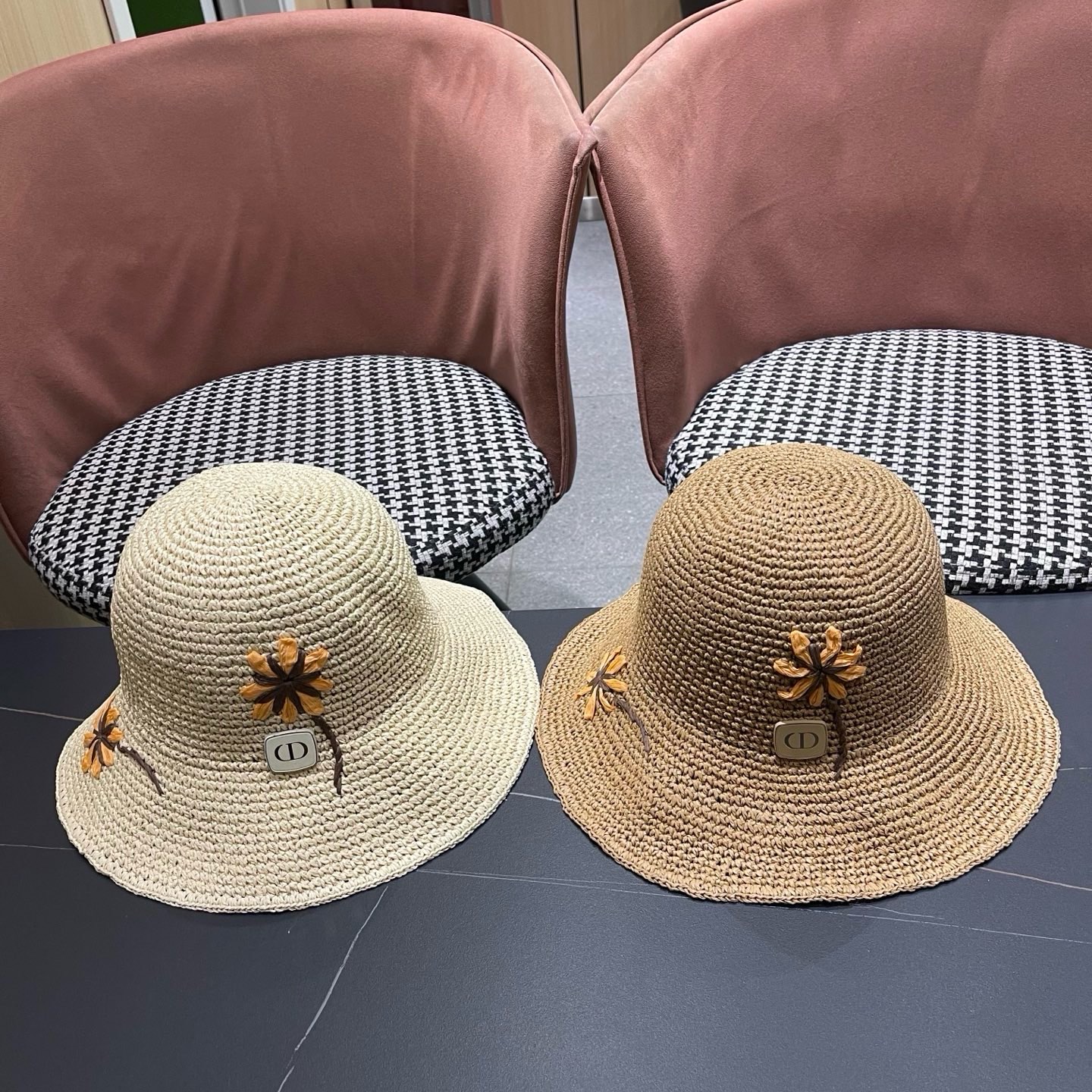 Dior Dior迪奥 雏菊草帽女夏季海边沙滩度假遮阳帽渔夫帽防晒太阳帽显脸小帽子