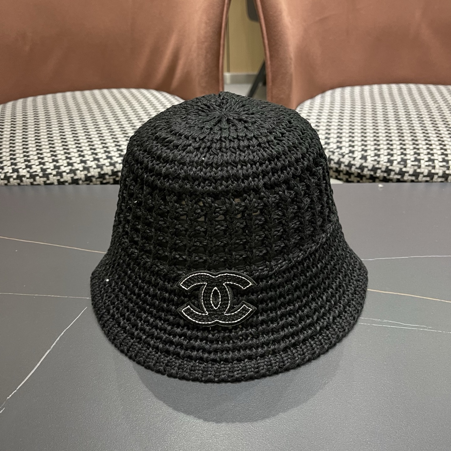 CHANEL香奈儿 针织镂空空顶帽 针织编织镂空网眼轻盈舒适遮阳百搭