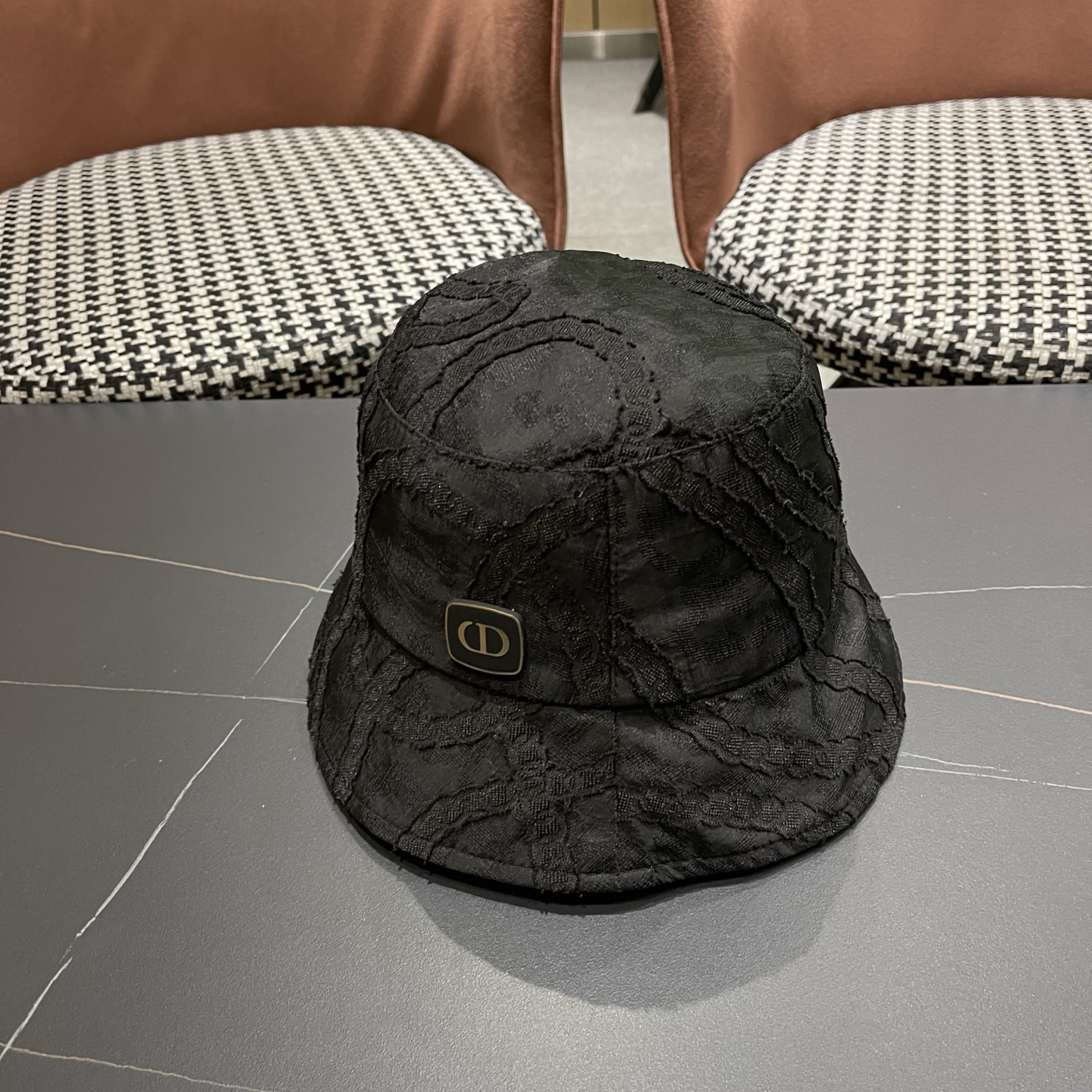 Dior迪奥 薄款设计师款蕾丝渔夫帽子女户外百搭盆帽素颜遮脸遮阳防晒帽