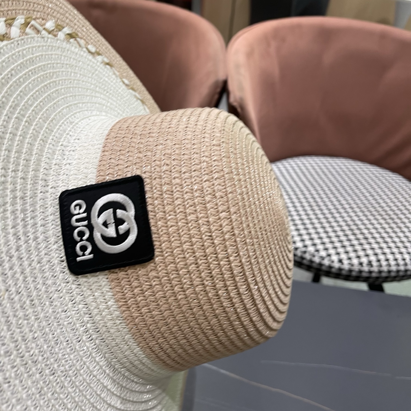 Gucci 古奇大帽沙滩拼色防晒大草帽，超重工定制，出街必备