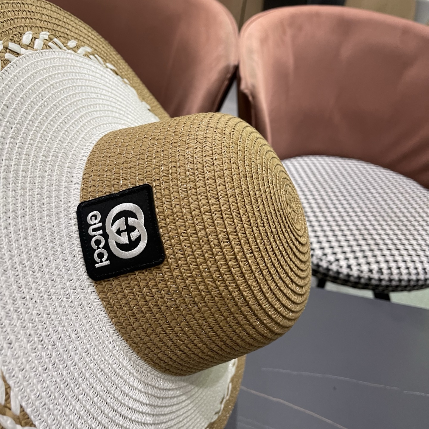 Gucci 古奇大帽沙滩拼色防晒大草帽，超重工定制，出街必备