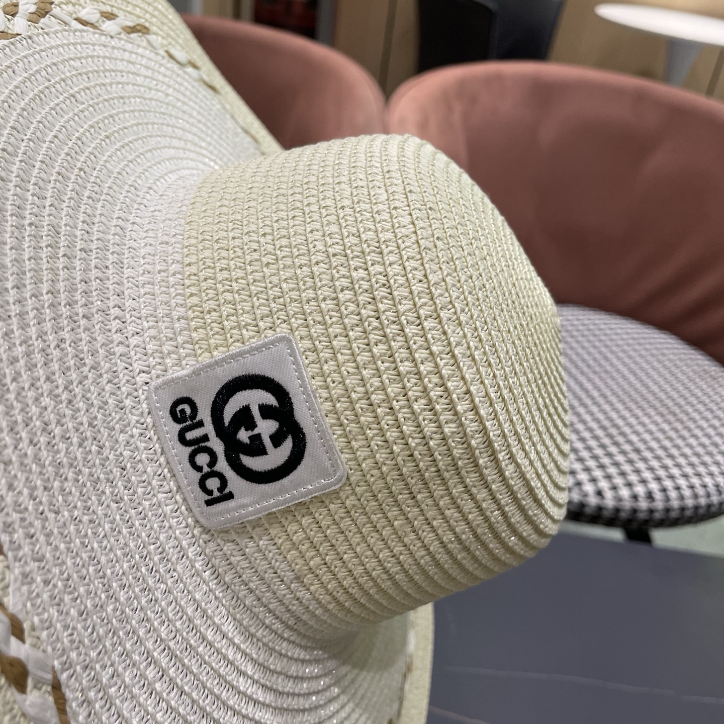 Gucci 古奇大帽沙滩拼色防晒大草帽，超重工定制，出街必备