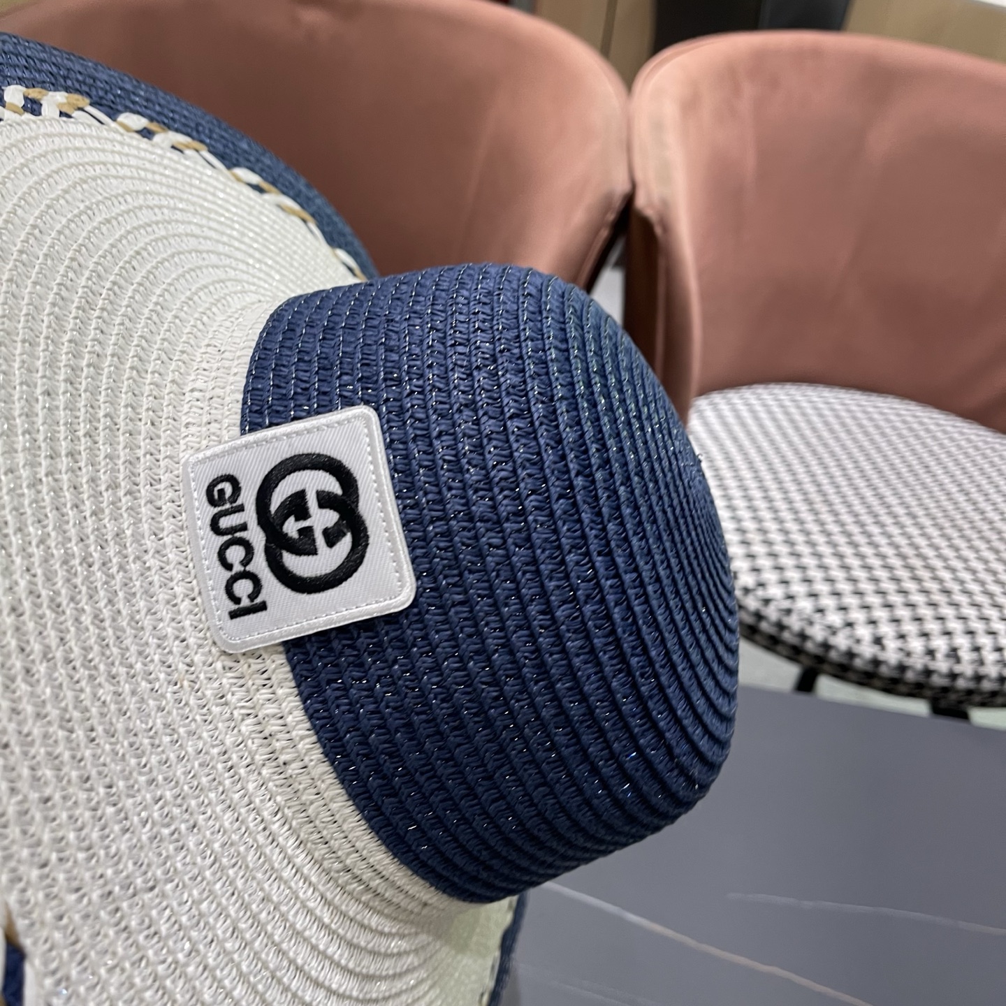 Gucci 古奇大帽沙滩拼色防晒大草帽，超重工定制，出街必备