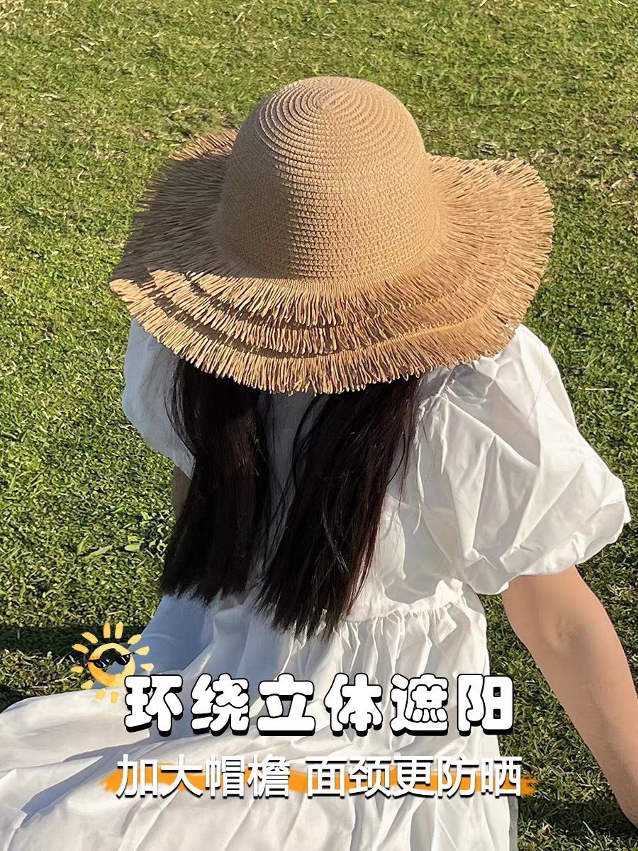 Chanel香奈儿 流苏标大檐草帽 杂志款❤️ 拍照巨好看滴