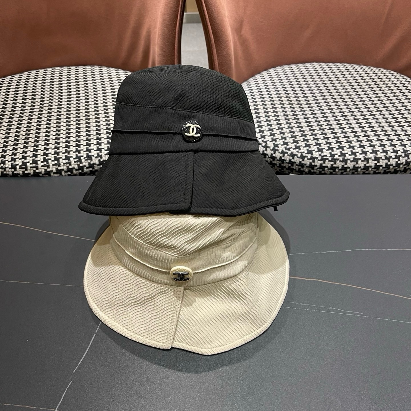 香奈儿CHANEL帽子春夏款盆帽夏季薄款遮阳帽洋气渔夫帽太阳帽