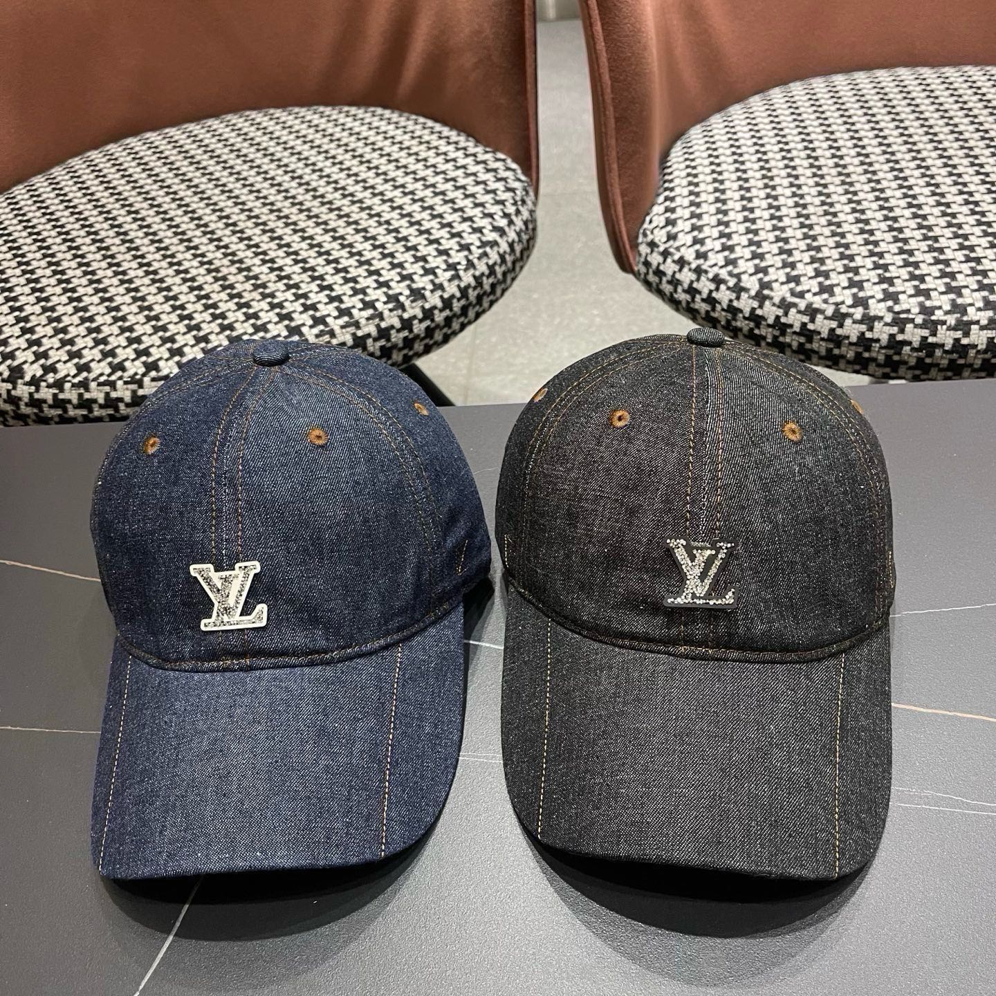 LV路易威登 新款复古牛仔棒球帽女百搭时尚宽檐显脸小大头围鸭舌帽子男潮