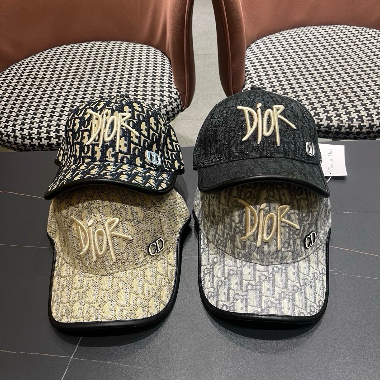 DIOR Black Oblique Jacquard Baseball Cap 