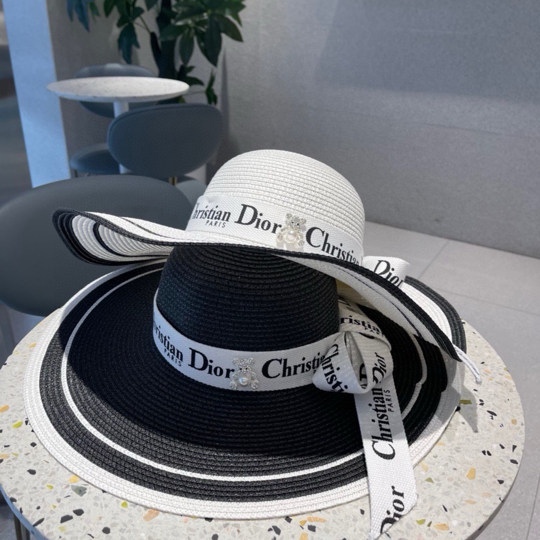 【Dior迪奥】软草草编草帽盆帽礼帽🤩细节控，很时尚，百搭单品～出街首选，新款帽型超美腻