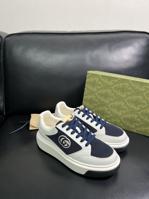 Gucci Men's Leather and Fabric Sneakers with GG Logo - Comfort & Style 1 Gucci Men's Leather and Fabric Sneakers with GG Logo - Comfort & Style