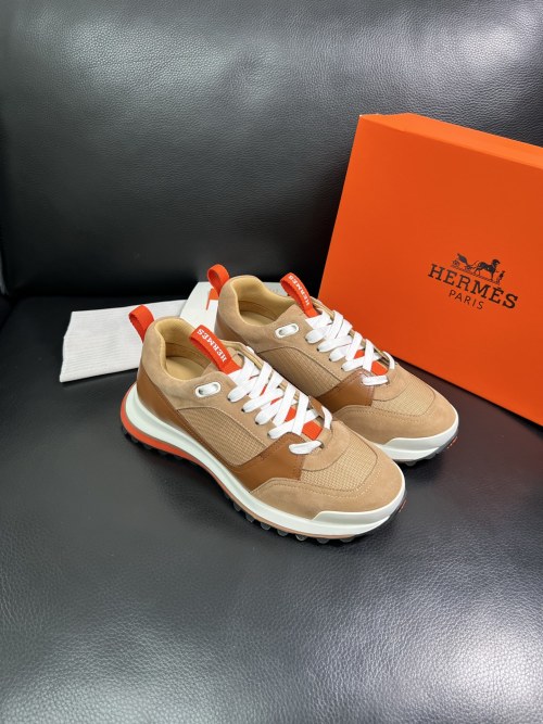 Hermès Men's Italian Leather Sneakers - High-Quality Craftsmanship & Comfort