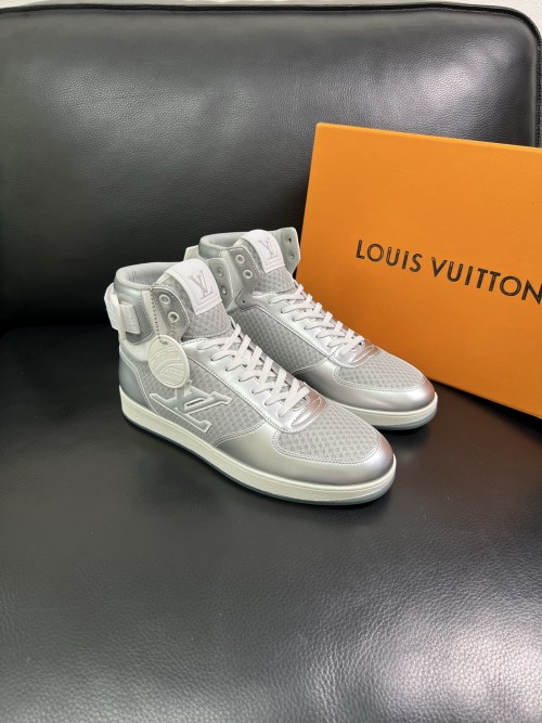 Louis Vuitton Silver Tone High-Top Sneakers, Italian Imported, Size 38-44