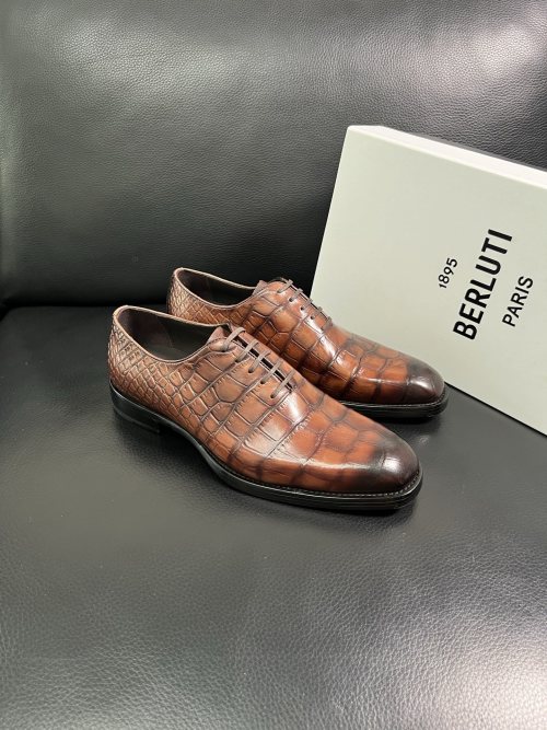 Berluti Men's Alligator Leather Dress Shoes - Italian Craftsmanship