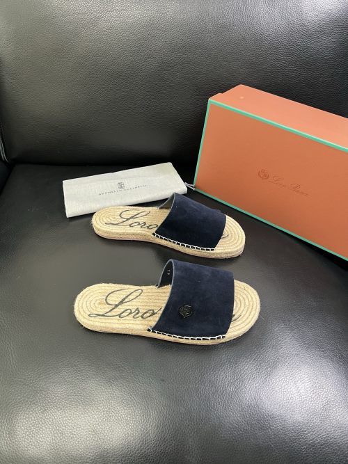 Loro Piana Men's Suede Espadrille Slides - Italian Craftsmanship & Comfort 1 Loro Piana Men's Suede Espadrille Slides - Italian Craftsmanship & Comfort