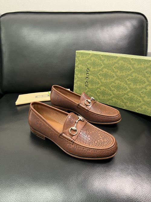 Gucci Leather Loafers with Horsebit - Brown, Italian Leather, Comfortable Fit 1 Gucci Leather Loafers with Horsebit - Brown, Italian Leather, Comfortable Fit