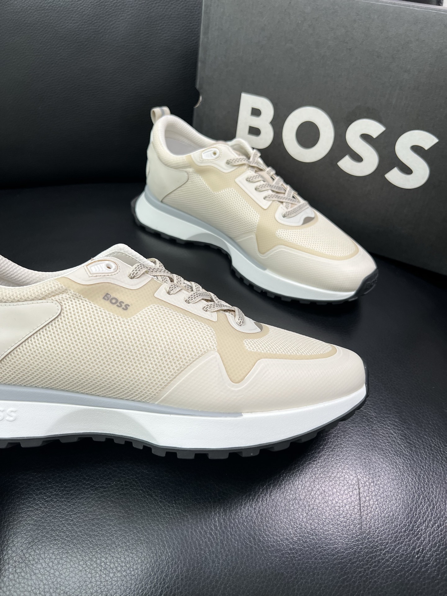 BOSS 顶级代购 博斯 专柜同步，鞋面意大利进口面料，透气网布里垫，鞋底：原厂特供原版底，独家活动成型