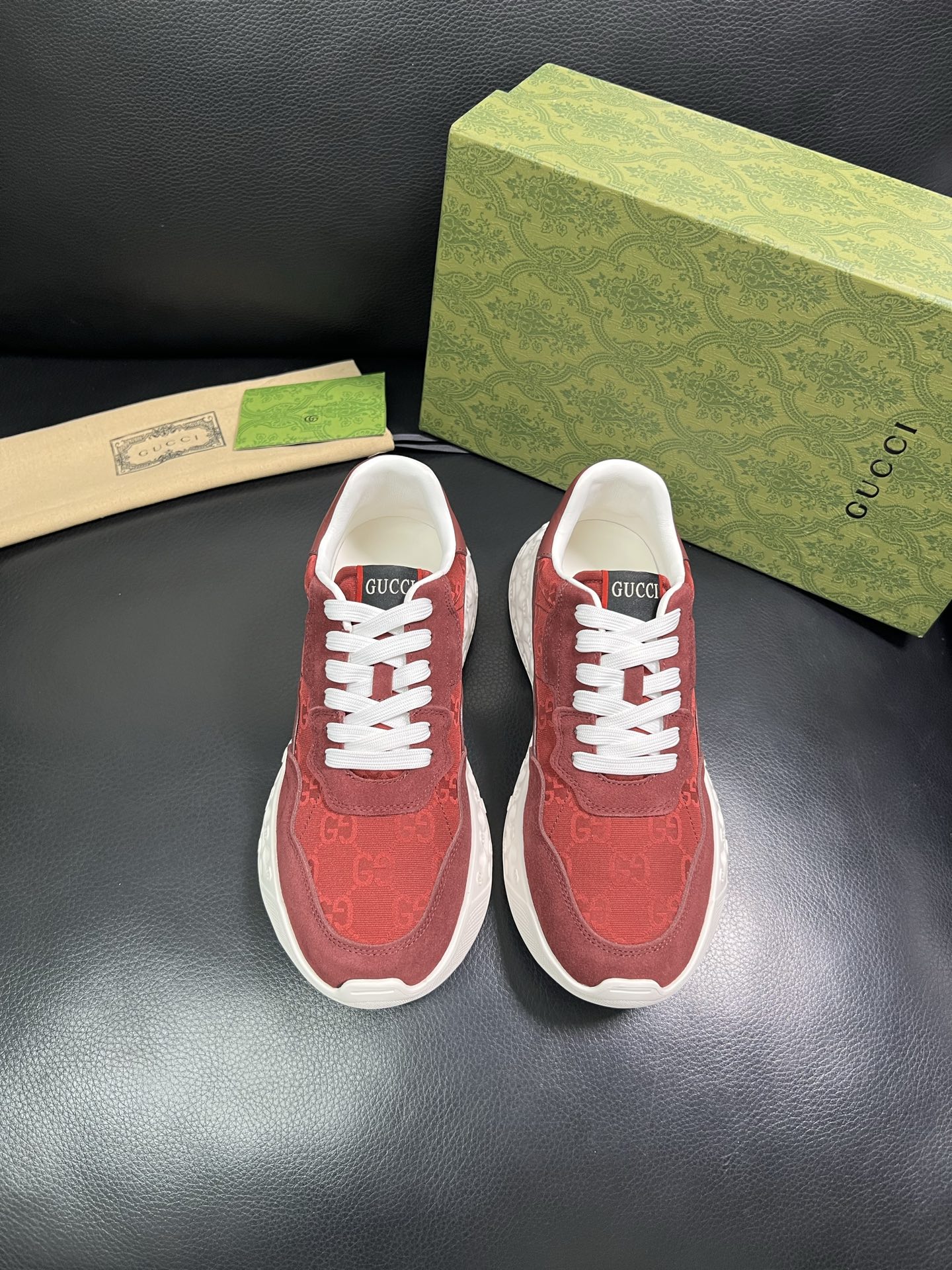 Gucci 顶级代购 古奇 专柜同步 原厂配置意大利进口牛皮搭配网布面料，高品质拼接复杂工艺，进口牛皮内