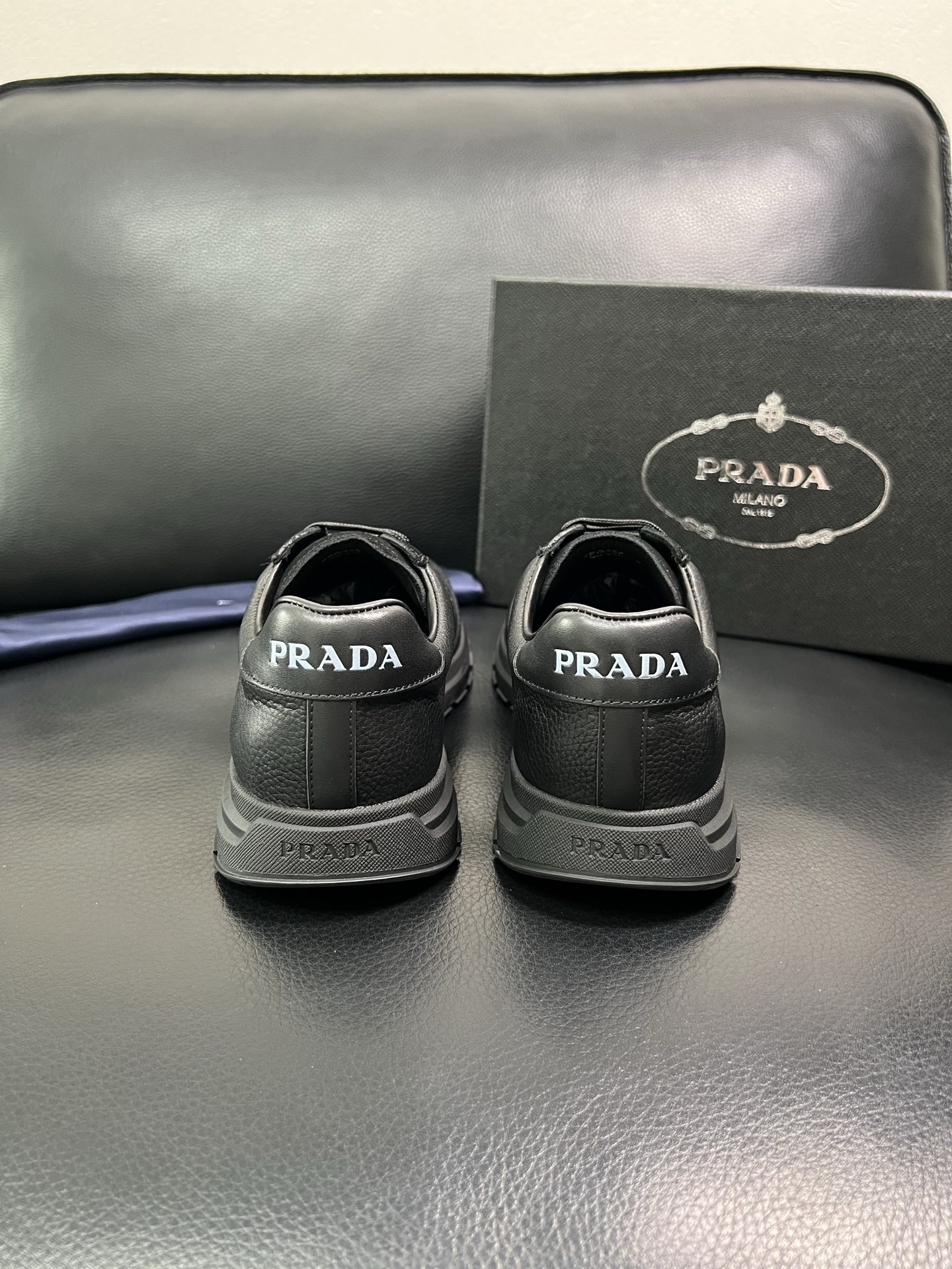 Prada Men's Black Leather and Suede Low-Top Sneakers Size 38-44 9 i1758450779895 1642 0 7