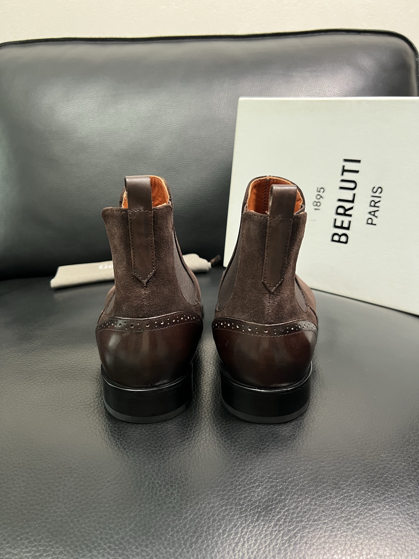 Berluti Men's Brown Suede Leather Ankle Boots with Leather Toe Cap 9 i1758535751563 1019 0 7