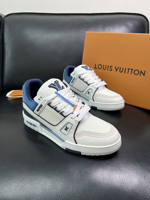 Louis Vuitton White & Blue Leather Upper Sneakers Size 38-44 1 Louis Vuitton White & Blue Leather Upper Sneakers Size 38-44