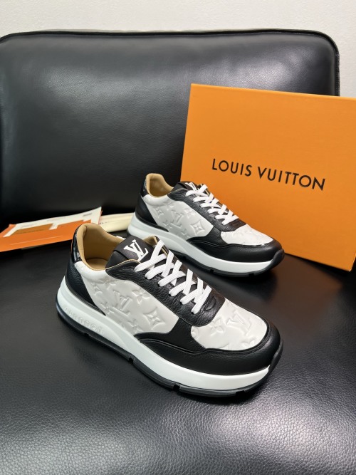 Louis Vuitton Men's Run Away Pulse Sneaker in Black and White Leather