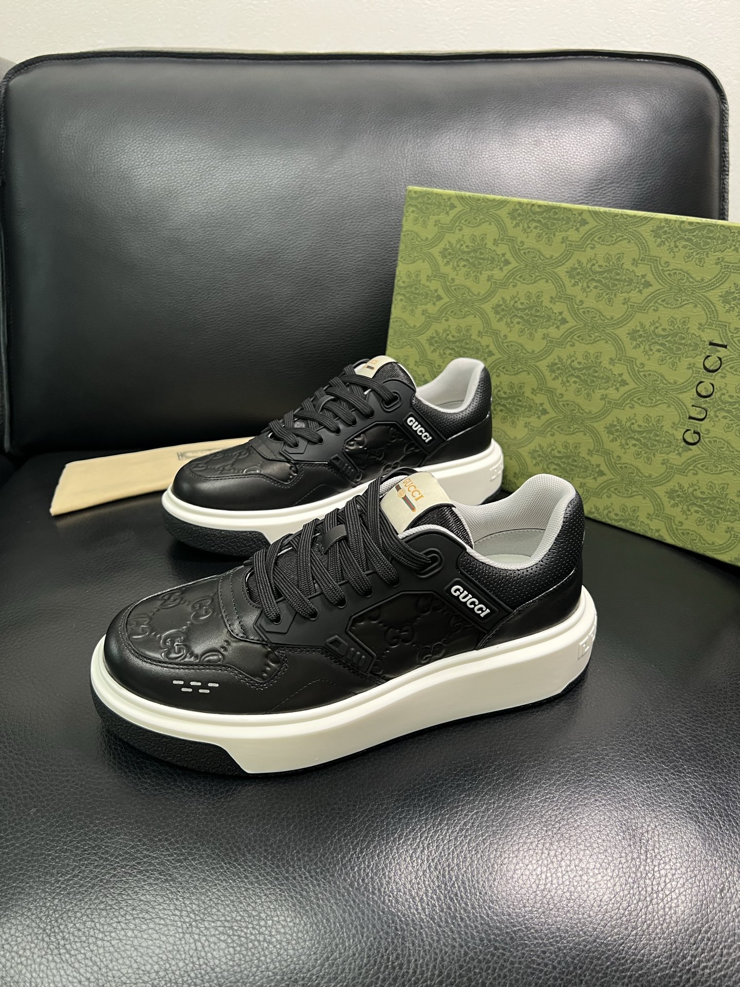 Gucci 高品质 顶级工艺品 古奇 专柜新款原厂配置，意大利进口牛皮搭配印花面料，进口牛皮内里垫，透气