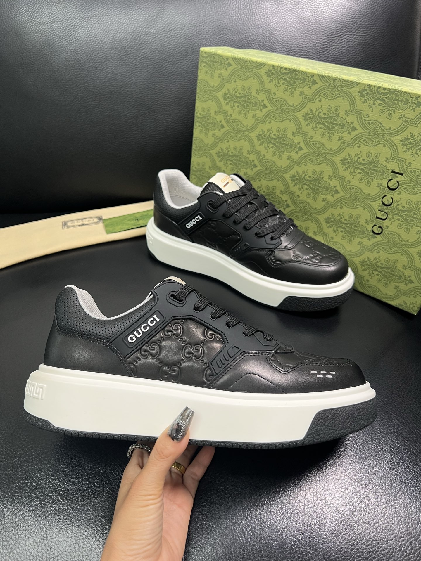 Gucci 高品质 顶级工艺品 古奇 专柜新款原厂配置，意大利进口牛皮搭配印花面料，进口牛皮内里垫，透气